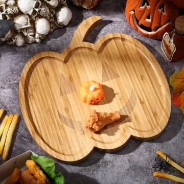 Sintuff Halloween Charcuterie Board 2 Pcs Bamboo Serving Tray