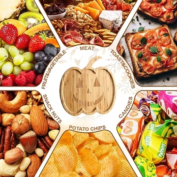 Sintuff Halloween Charcuterie Board 2 Pcs Bamboo Serving Tray