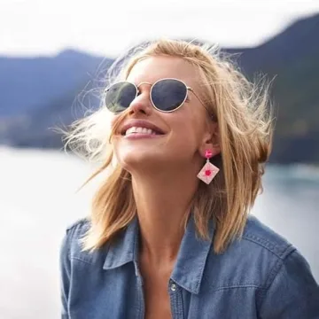 Acrylic Valentine's Day Cute Heart Earrings Creative Love Key Envelope Heart Earrings Pink Love Valentine's Day Jewelry for Women Charm Gift (Envelope)