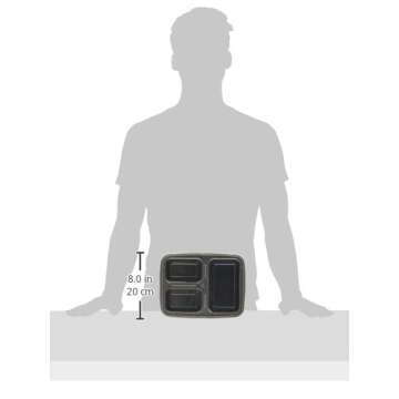 Enther Meal Prep Container 20 Pack 3 Compartments with Lids Food Storage Bento Box BPA Free/Reusable/Stackable Lunch Planning, Microwave/Freezer/Dishwasher Safe, Portion Control 36oz