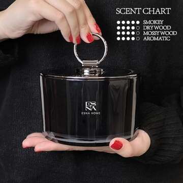 ESNA HOME Luxury Natural Soy Scented 3 Wicks Candle | 19.4oz 110 Hours Long Burn Candles for Home Sc...