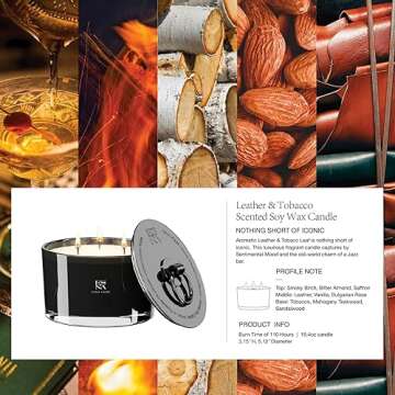 ESNA HOME Luxury Natural Soy Scented 3 Wicks Candle | 19.4oz 110 Hours Long Burn Candles for Home Scented | Lemon Grass Essential Oil Couples Gifts | Aromatic Candle Premium Gift Box Gifts