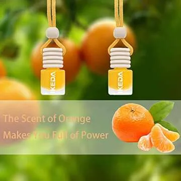 ikeda fragrance Car Air Freshener 4ml Car Scents | 45-Days Keep Fragrance | Automobile Hanging Diffuser | Remove Auto Odor Long Lasting Fresh Air for Women Home Deodorizer…… (Orange)
