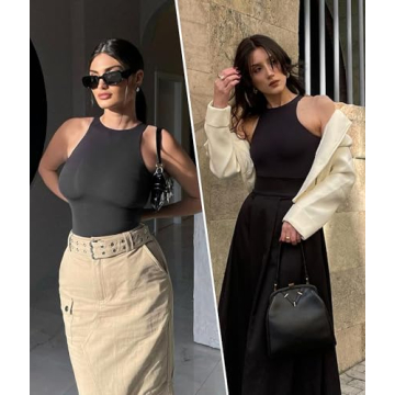 SHAPERX Women's Sleeveless Bodysuit Soft Thong Design