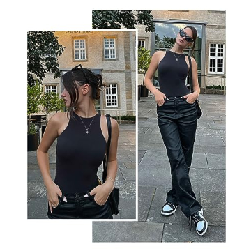 SHAPERX Women's Sleeveless Bodysuit Soft Thong Design