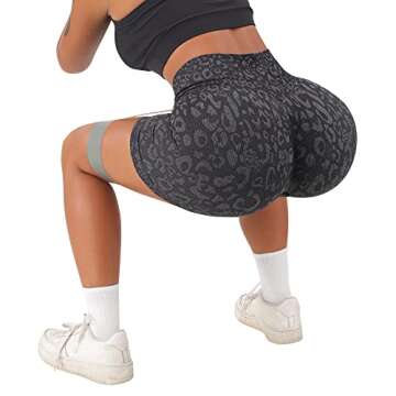 MOOSLOVER Women Seamless Booty Biker Shorts Scrunch Butt Lifting High Waisted Workout Shorts(M,#1 Leopard-5")