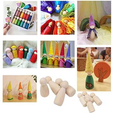 Creative 50 Pack Unfinished Wooden Peg Dolls for Kids