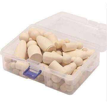 Creative 50 Pack Unfinished Wooden Peg Dolls for Kids