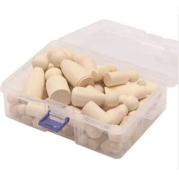 Creative 50 Pack Unfinished Wooden Peg Dolls for Kids