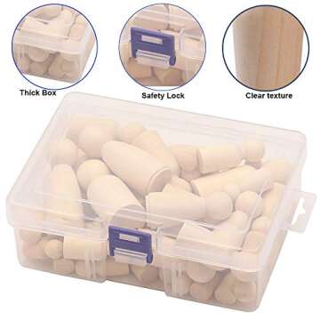 Creative 50 Pack Unfinished Wooden Peg Dolls for Kids