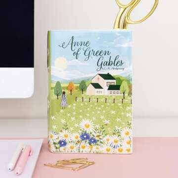 Steel Mill & Co Original Large Book-Shaped Decorative Vase, Ceramic Vases for Home Decor, Cute Bookshelf Decor, Unique Vase for Book Lovers, Anne of Green Gables