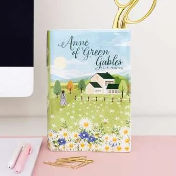 Steel Mill & Co Original Large Book-Shaped Decorative Vase, Ceramic Vases for Home Decor, Cute Bookshelf Decor, Unique Vase for Book Lovers, Anne of Green Gables