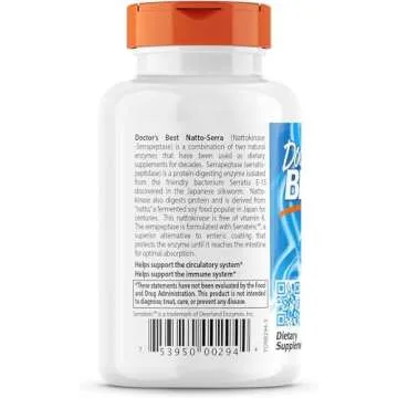 Doctors Best Natto-Serra, Supports Circulatory & Immune Health, Non-GMO, Vegan 90 Veggie Caps