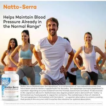 Doctors Best Natto-Serra, Supports Circulatory & Immune Health, Non-GMO, Vegan 90 Veggie Caps