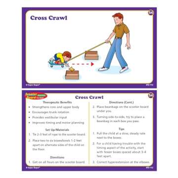 Super Duper Publications | Scooter Board Activities Fun Deck | Occupational Therapy Flash Cards | Educational Learning Materials for Children