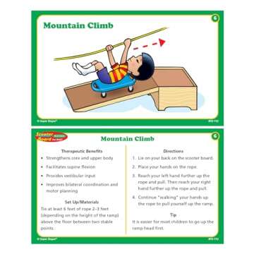 Super Duper Publications | Scooter Board Activities Fun Deck | Occupational Therapy Flash Cards | Educational Learning Materials for Children