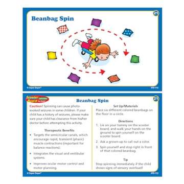 Super Duper Publications | Scooter Board Activities Fun Deck | Occupational Therapy Flash Cards | Educational Learning Materials for Children