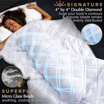 Aricove Cooling Weighted Blanket, 15 lbs, Twin Size for Adults, Luxury Heavy Blanket, Silky Soft Bamboo Viscose, 48x72 inches, Machine Washable, White