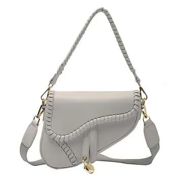 PURFANREE Women Trendy Saddle Shoulder Bag Clutch Purse Underarm Handbag Satchel HandBag Crossbody B...