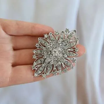 Mariell Vintage Wedding Jewelry Crystal Bridal Brooch Pin for Brides, Bridesmaids, Mother of The Bride