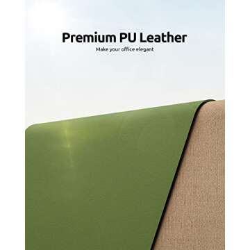 YSAGi Leather Desk Pad Protector, Office Desk Mat, Large Mouse Pad, Non-Slip PU Leather Desk Blotter...