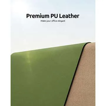 YSAGi Leather Desk Pad Protector, Office Desk Mat, Large Mouse Pad, Non-Slip PU Leather Desk Blotter...