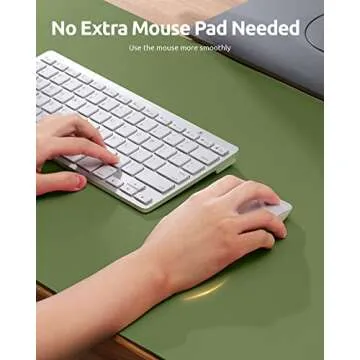 YSAGi Leather Desk Pad Protector, Office Desk Mat, Large Mouse Pad, Non-Slip PU Leather Desk Blotter, Laptop Desk Pad, Waterproof Desk Writing Pad for Office and Home (Green, 23.6" x 13.8")