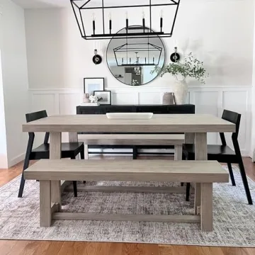 Plank+Beam Farmhouse Dining Table - Solid Wood 72 Inch