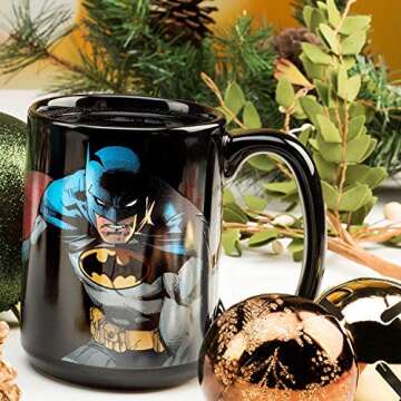 Zak Designs DC Comics Batman Unique Color Changing Ceramic Coffee Mug, Collectible Keepsake and Wonderful Coffee Mug (15oz, Batman, BPA-Free)