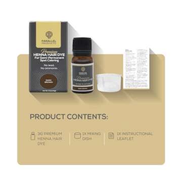 Parallel Products Spot Color Henna Kit - Henna Hair Dye - 3 grams - Tint for Professional Spot Color...