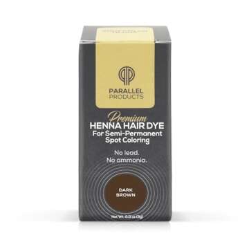 Parallel Products Spot Color Henna Kit - Henna Hair Dye - 3 grams - Tint for Professional Spot Coloring - With Mixing Dish - Covers Grey Hair - Root Touch Up (Dark Brown)