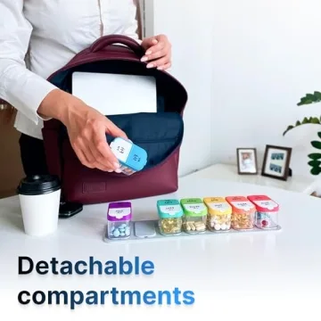 Extra Large Weekly Pill Organizer - XL Daily Pill Box - 7 Day Am Pm Pill Case Jumbo Pill Container for Supplements Big Pill Holder Twice A Day Oversized (Rainbow)