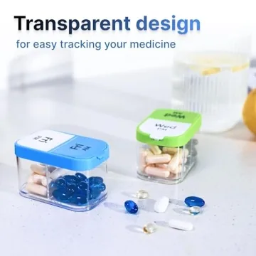 Extra Large Weekly Pill Organizer - XL Daily Pill Box - 7 Day Am Pm Pill Case Jumbo Pill Container for Supplements Big Pill Holder Twice A Day Oversized (Rainbow)