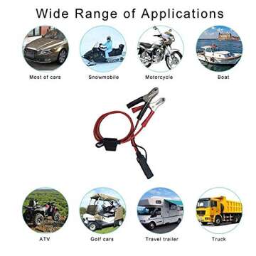 SAE to Aligater Clips Trickle Charger Extension Cable - Battery Charger Clamp 12V-24V Quick Disconnect Extension Cord 2FT 15A Alligator Clip for Pump Motorcycle Car Battery Solar Panels (2ft)