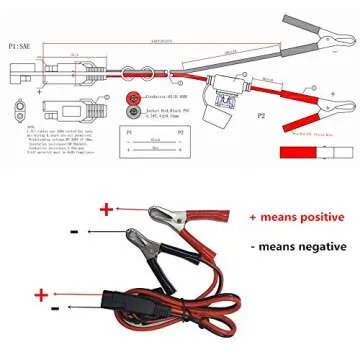SAE to Alligator Clips Trickle Charger Extension Cable