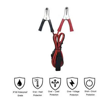 SAE to Alligator Clips Trickle Charger Extension Cable