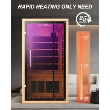 iDOTODO 1 Person Infrared Sauna Room, Infrared Sauna Box, Far Infrared Wooden Sauna Room, Personal W...