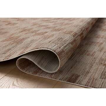 Loloi Amber Lewis Cali Collection CIL-06 Brick/Natural 9'-6" x 13', .25" Pile Height, Area Rug