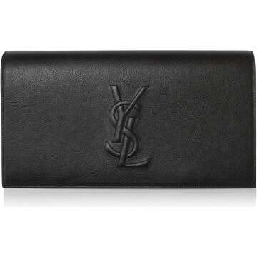 YSL Belle de Jour Women's Clutch - Black Leather Large