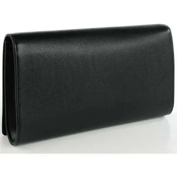 YSL Belle de Jour Women's Clutch - Black Leather Large