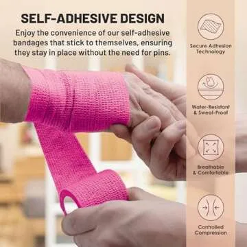 Colorful Self-Adhesive Cohesive Wrap Bandages Set