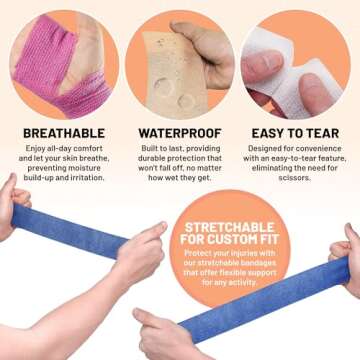 Colorful Self-Adhesive Cohesive Wrap Bandages Set