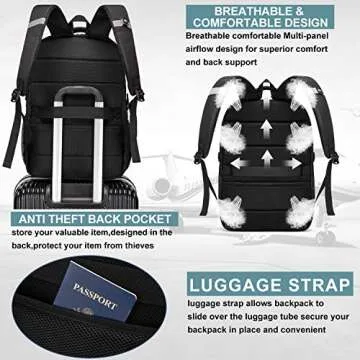 Extra Large Backpack for Men 50L,Water Resistant 17.3 inch Travel Laptop Backpack with USB Charging Port,TSA Friendly Big Business Anti Theft Computer Bag Work College School Bookbags Gifts,Black