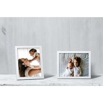 ELSKER&HOME 8x10 Picture Frame White Set of 6 - Multi Photo Frames Collage with HD Real Glass for Ta...