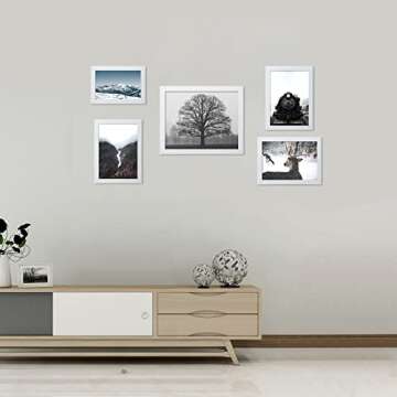 ELSKER&HOME 8x10 Picture Frame White Set of 6 - Multi Photo Frames Collage with HD Real Glass for Table Top or Wall Mount Display