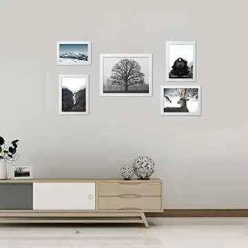 ELSKER&HOME 8x10 Picture Frame White Set of 6 - Multi Photo Frames Collage with HD Real Glass for Table Top or Wall Mount Display