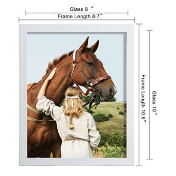 ELSKER&HOME 8x10 Picture Frame White Set of 6 - Multi Photo Frames Collage with HD Real Glass for Table Top or Wall Mount Display