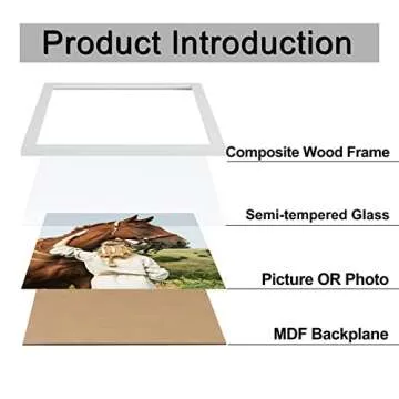 ELSKER&HOME 8x10 Picture Frame White Set of 6 - Multi Photo Frames Collage with HD Real Glass for Table Top or Wall Mount Display