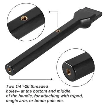 CaTeFo Microphone Interview Handle Interview GO Handheld Adapter with Foam for RODE Wireless GO DJI Mic DJI Mic2 and Other Wireless Transmitter with Cold Shoe StarRig-S