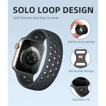 Adorve Silicone Solo Loop Band for Apple Watch - Stylish Comfort